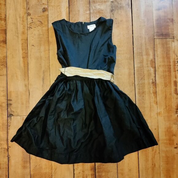 Crewcuts Other - Crewcuts size 5 black dress gold sash Christmas outfit occasion dress cotton